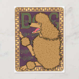 Art Nouveau Poodle Postkarte