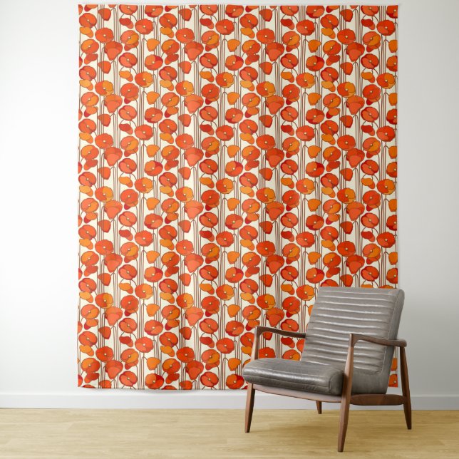 Art Nouveau Poppies Tapestry Wandteppich (Beispiel)