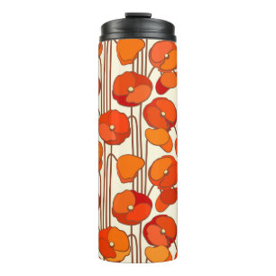 Art Nouveau Poppies Thermal Tumbler Thermosbecher
