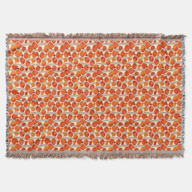 Art Nouveau Poppies Throw Decke (Vorderseite)