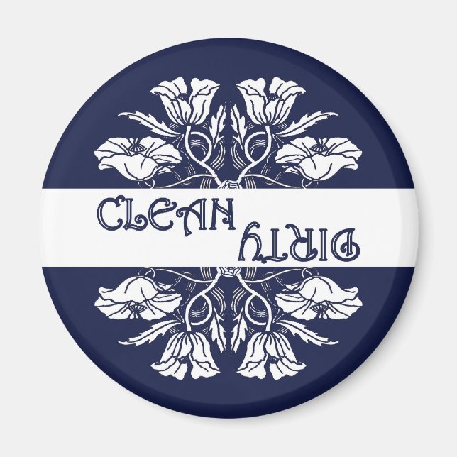 Art Nouveau Poppy Geschirrspülmaschine Magnet (Vorne)