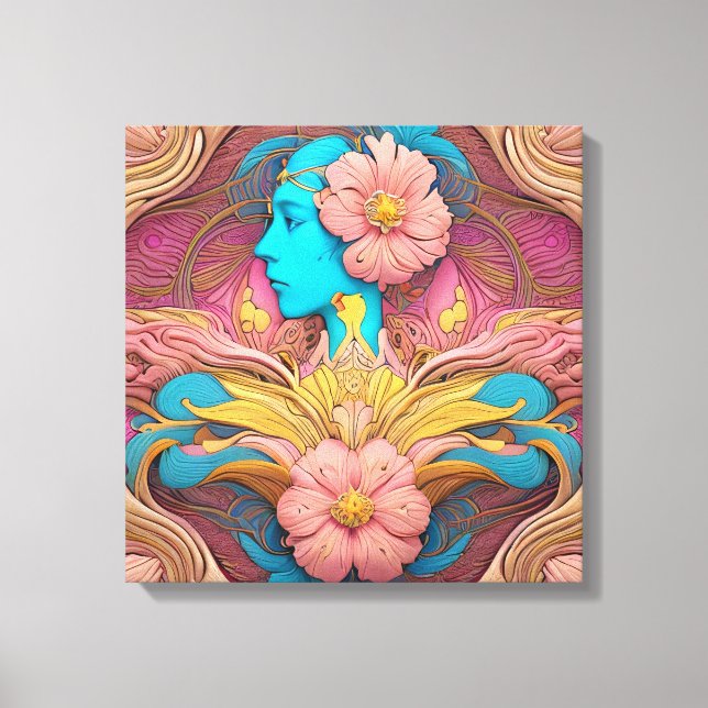 Art Nouveau Portrait Canvas Print Leinwanddruck (Vorderseite)