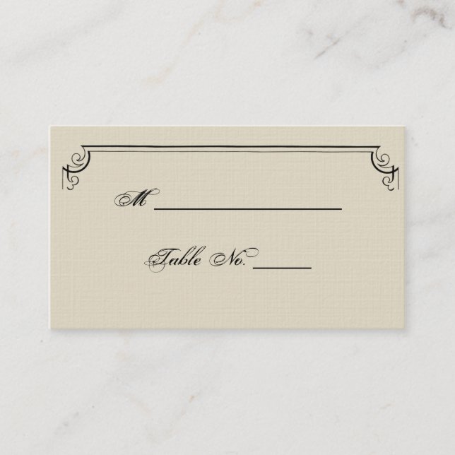 Art Nouveau Posh Wedding Platzkarten (Vorderseite)