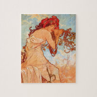 Art Nouveau Poster by Alphonse Mucha - Summer Girl