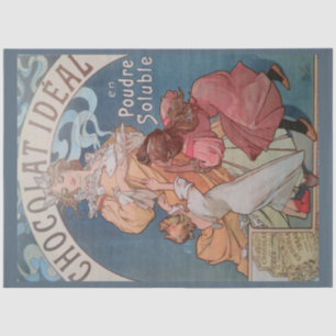 Art Nouveau Poster Chocolate 16 Decoupage Seidenpapier