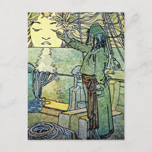 Art Nouveau Postkarte: Alphonse Mucha - Sonne Postkarte
