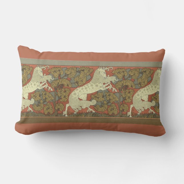 Art Nouveau Prancing Horse Lendenkissen (Vorderseite)