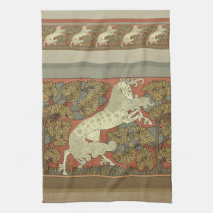 Art Nouveau Prancing Pferdehandtuch Küchentuch