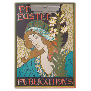 Art Nouveau Prang's Ostern geflügelte Frau Lilie K Klemmbrett