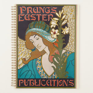Art Nouveau Prang's Ostern geflügelte Frau Lilie K Planer