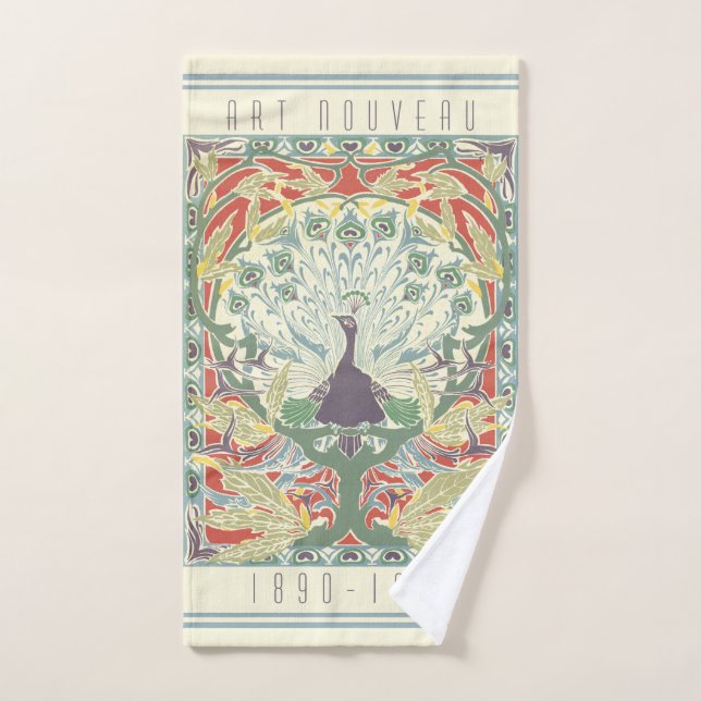 Art Nouveau Proud Peacock Handtuch (Handtuch)