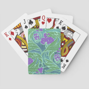 Art Nouveau Purple Blumen Spielkarten