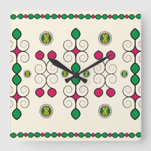 Art Nouveau Quadratische Wanduhr