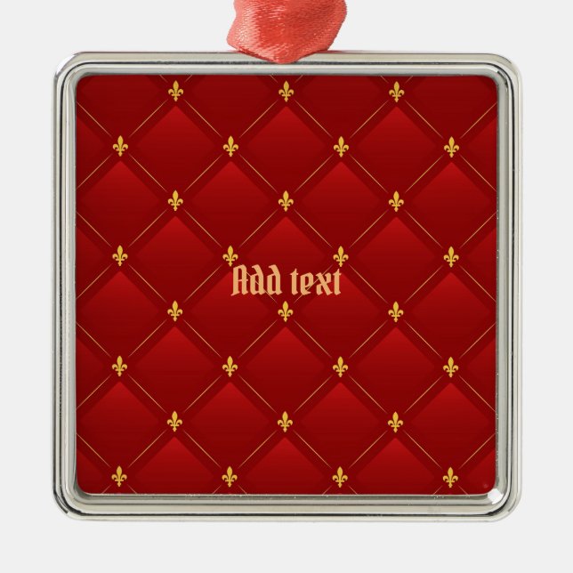 Art Nouveau Red and gold TEMPLATE Ornament Aus Metall (Vorne)