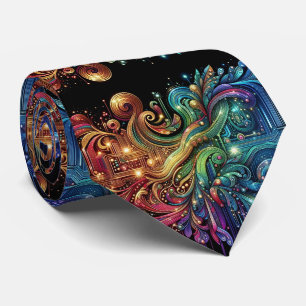 Art Nouveau Regenbogen-Schaltkreisplatine Krawatte