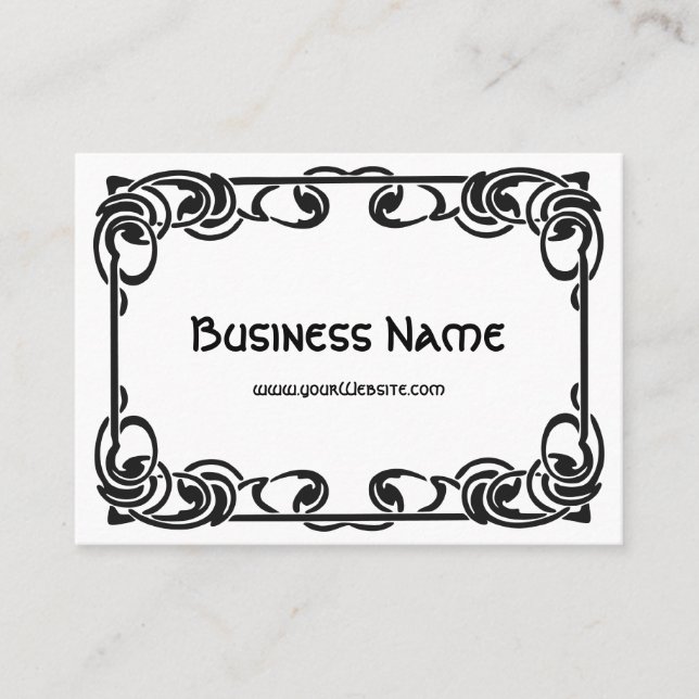 Art Nouveau Retro Chic Black Decoration Border Visitenkarte (Vorderseite)
