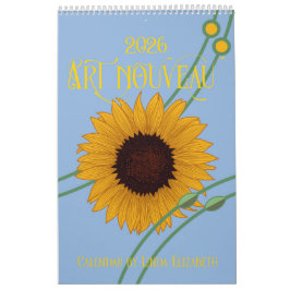 Art Nouveau Retro Floral Botanischer Kalender