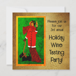 Art Nouveau Retro Holiday Angel Einladung