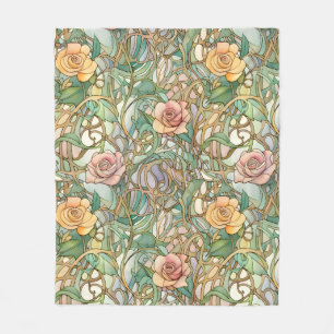 Art Nouveau rosa Muster in Rosa Fleecedecke