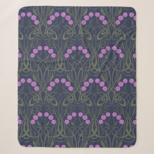 Art Nouveau Rosa Rosen und geschwungene Stiele Sherpadecke