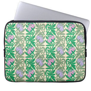 Art Nouveau rosa Wasserliliendamast Laptopschutzhülle
