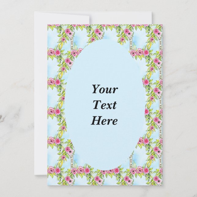 Art Nouveau Rose Weave Motif Invitation (Devant)