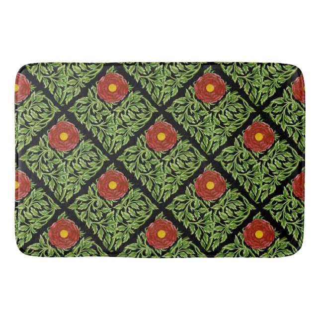 Art Nouveau Rote Rose De Morgan Badematte (Vorderseite)