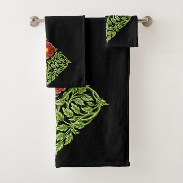 Art Nouveau Rote Rose De Morgan Badhandtuch Set (Insitu)