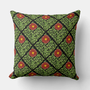 Art Nouveau Rote Rose De Morgan Kissen