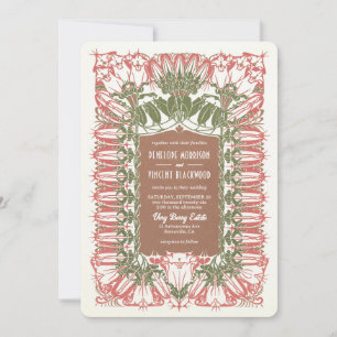 Art Nouveau Royal Lily Wedding Einladung