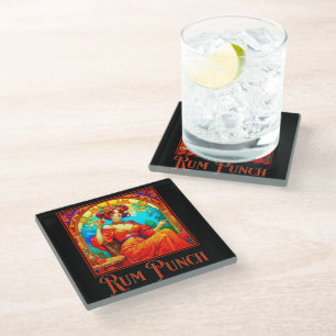 Art Nouveau Rum Punch Glasuntersetzer