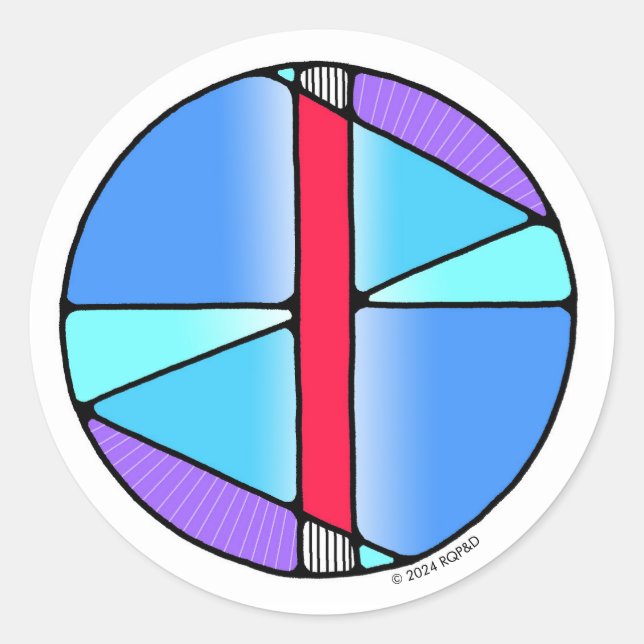 Art Nouveau Rune Isa - STILLNESS! Runder Aufkleber (Vorderseite)