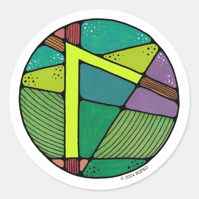 Art Nouveau Rune Laguz - LIFE Runder Aufkleber (Vorderseite)