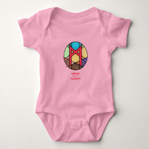 Art Nouveau Rune Mannaz - Menschheit Baby Strampler