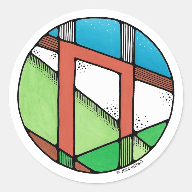 Art Nouveau Rune Uruz - STÄRKE Runder Aufkleber (Vorderseite)