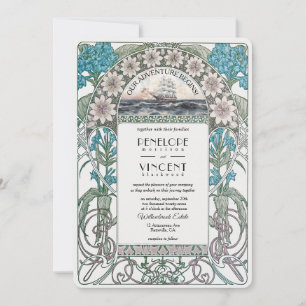 Art Nouveau Sail Away Hochzeit Einladung