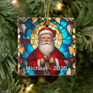 Art Nouveau Santa Ceramic Gift Keramikornament