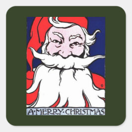 ART NOUVEAU SANTA SQUARE STICKER UMSCHLAG AUFKLEBE