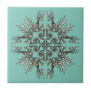 Art Nouveau Schlangen Mandala - Dunkle Acaddemia T Fliese