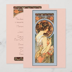 Art Nouveau Schöne Brauerei Hochzeit Einladung