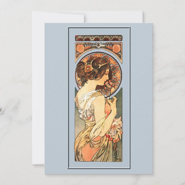 Art Nouveau Schöne Brauerei Hochzeit Einladung (Vorderseite)