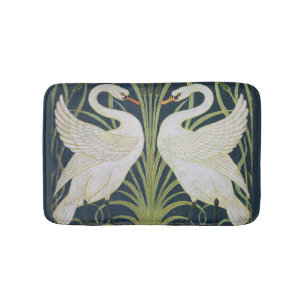 Art Nouveau-Schwan-Muster: Walter Crane Schwan-Dru Badematte