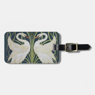 Art Nouveau-Schwanmuster: Walter Crane Schwan Druc Gepäckanhänger