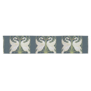 Art Nouveau-Schwanmuster: Walter Crane Schwan Druc Kurzer Tischläufer
