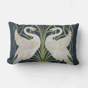 Art Nouveau-Schwanmuster: Walter Crane Schwan Druc Lendenkissen