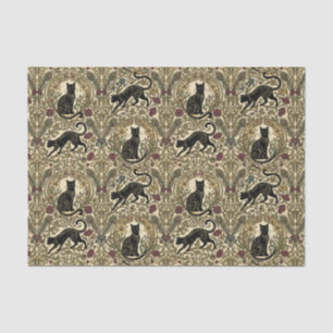 Art Nouveau Schwarze Katzen Seidenpapier