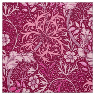 Art Nouveau Seaweed Floral, Fuchsia Pink Stoff