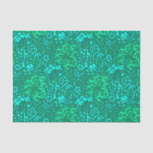 Art Nouveau Seaweed Floral, Türkis und Aqua Seidenpapier
