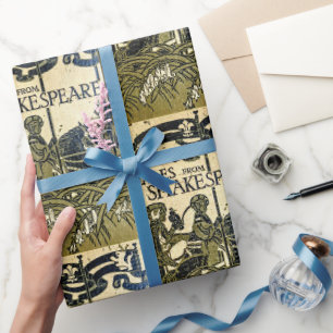 Art Nouveau Shakespeare Buchübersicht Geschenkpapier