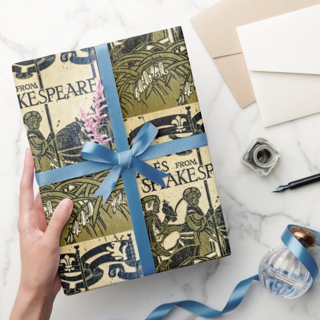 Art Nouveau Shakespeare Buchübersicht Geschenkpapier (Schenken)